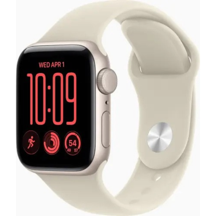 שעון חכם לבן 40mm Watch SE 3 2026 GPS 40mm Starlight Aluminium Case Sand Sport Band - S/M