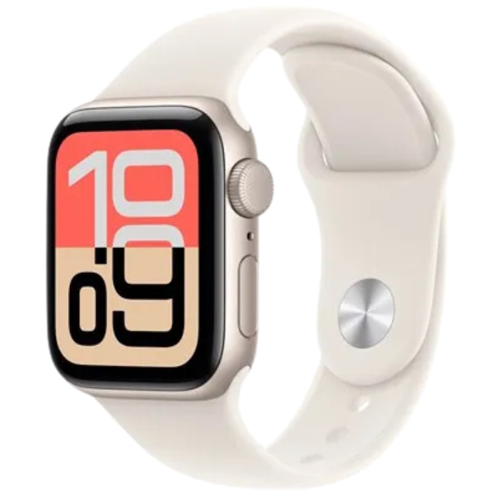 Apple Watch SE 3rd Gen 2025 44mm Aluminum Case Rubber Sport Band GPS שעון חכם יבואן רשמי