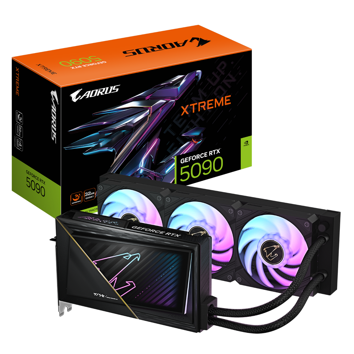 כרטיס מסך GIGABYTE AORUS GeForce RTX 5090 XTREME WATERFORCE 32GB GDDR7