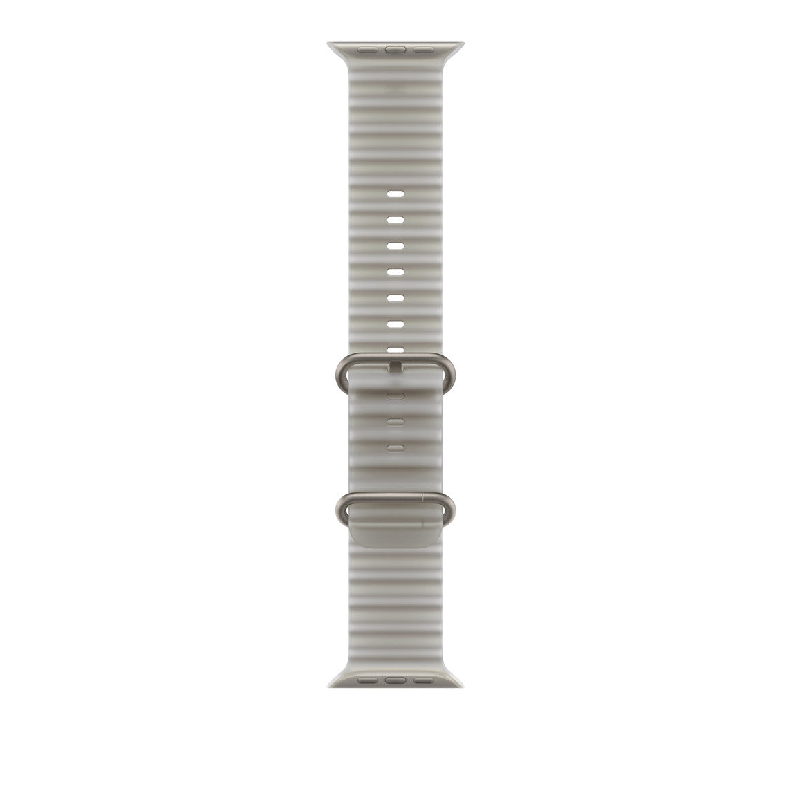 רצועת Apple Ocean Band ל-Apple Watch 49mm אפור שקוף עם גימור טיטניום טבעי