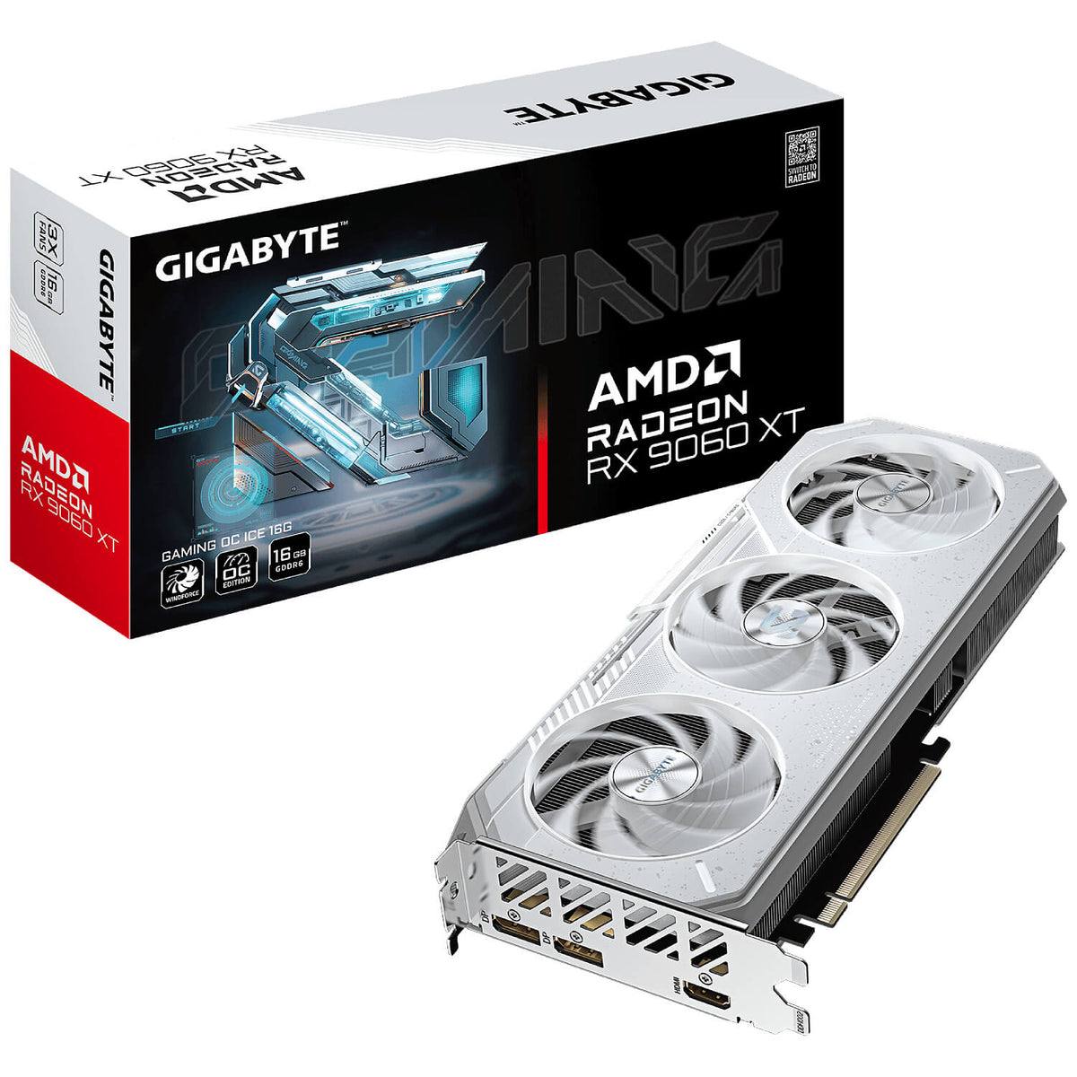 מחשב גיימינג Ryzen 5 9600X RX 9060 XT 16GB 32GB DDR5 1TB NVMe White
