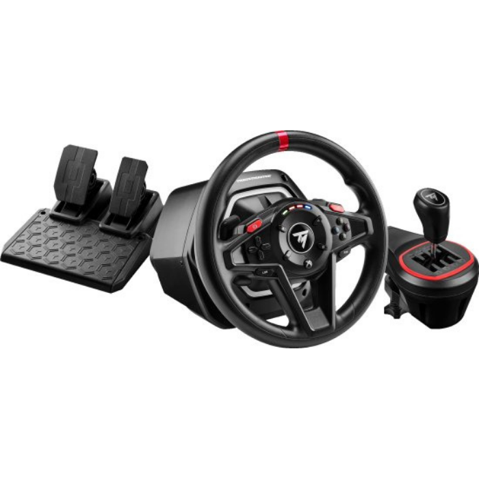 Thrustmaster T128X הגה מרוצים עם היזון חוזר ודוושות מגנטיות Xbox/PC