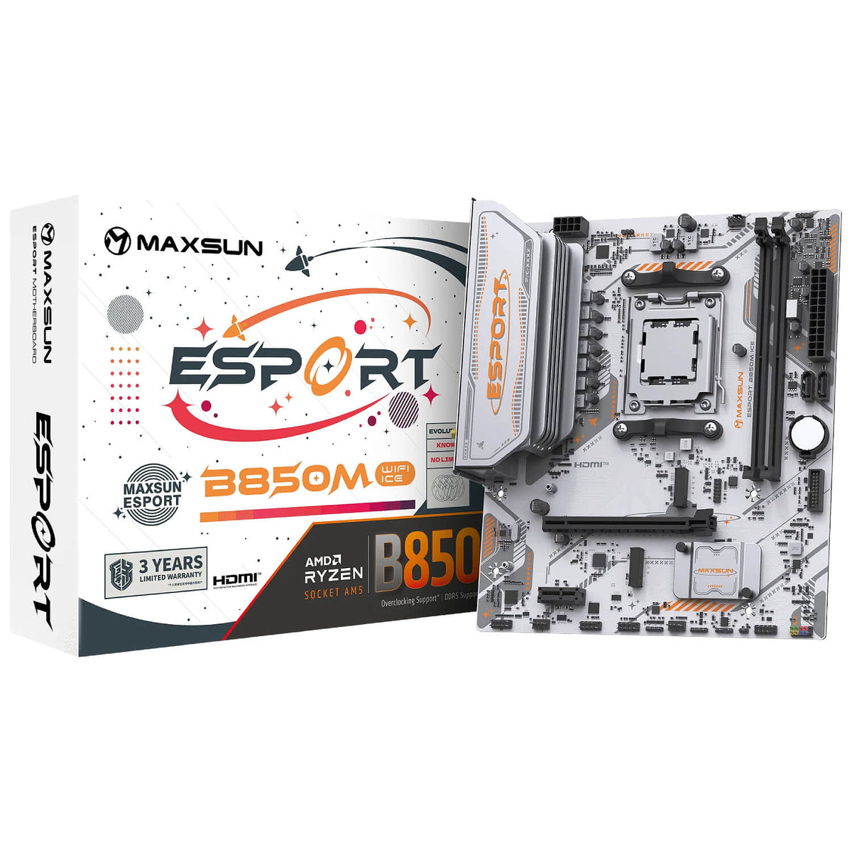 מחשב גיימינג Ryzen 5 9600X RX 9060 XT 16GB 32GB DDR5 1TB NVMe White