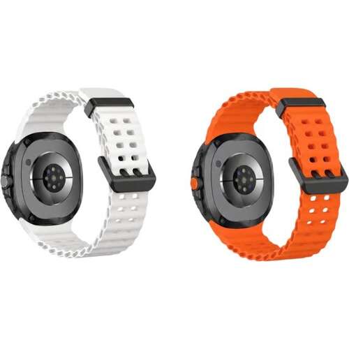 סט רצועות ל-Galaxy Watch Ultra כתום/לבן