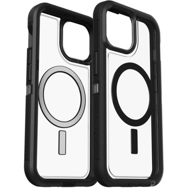 Otterbox Defender XT iPhone 15 Pro Max + MagSafe כיסוי לטלפון בצבע שקוף מסגרת שחורה